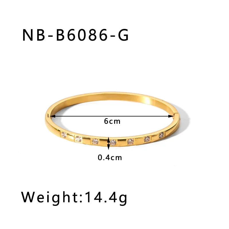 zircon-titanium-steel-electroplated-bracelet - Viexta