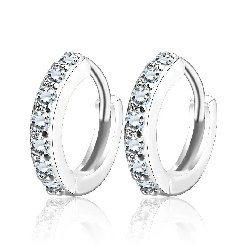 S925 Sterling Silver Needle Single Row Diamond Earrings - Viexta