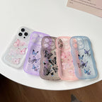 painted-butterfly-glitter-transparent-drop-resistant-iphone-cover - Viexta