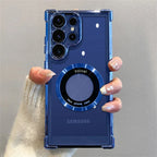 Magnetic Suction Airbag Electroplating Transparent Samsung Case - Viexta