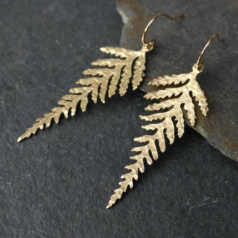 Tassel Bohemian Gold Leaf-shaped Earring - Viexta
