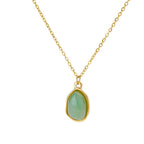 Oval Cat's Eye Pendant Titanium Steel Necklace - Viexta