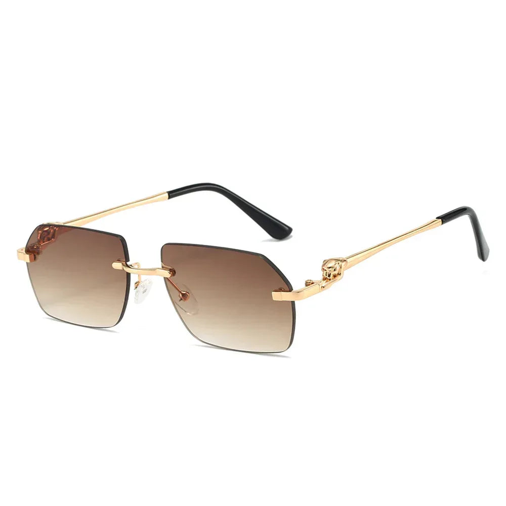 Frameless Trimming Leopard Sunglasses For Men And Women - Viexta