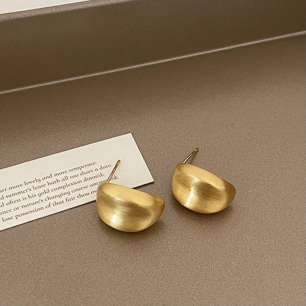 Brushed Metal Stud Earrings - Viexta
