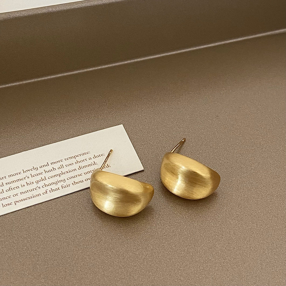 Brushed Metal Stud Earrings