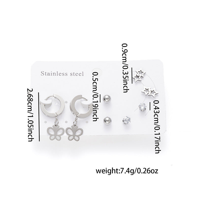 Titanium Steel Earrings Set