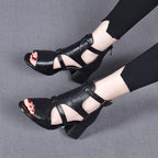 Peep Toe Hollow-out One-word Wedge Heels - Viexta
