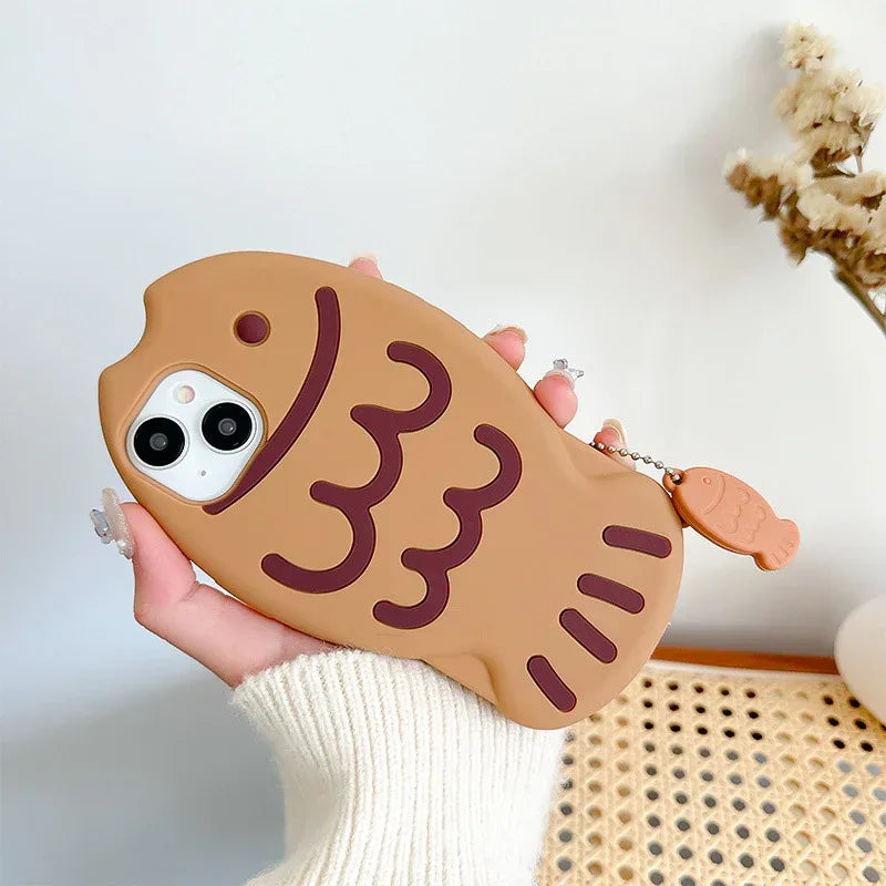 Cute Three-dimensional Taiyaki Silicone iPhone Case - Viexta