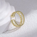 Double-layer Twist Open Ring - Viexta