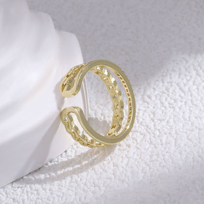 Double-layer Twist Open Ring