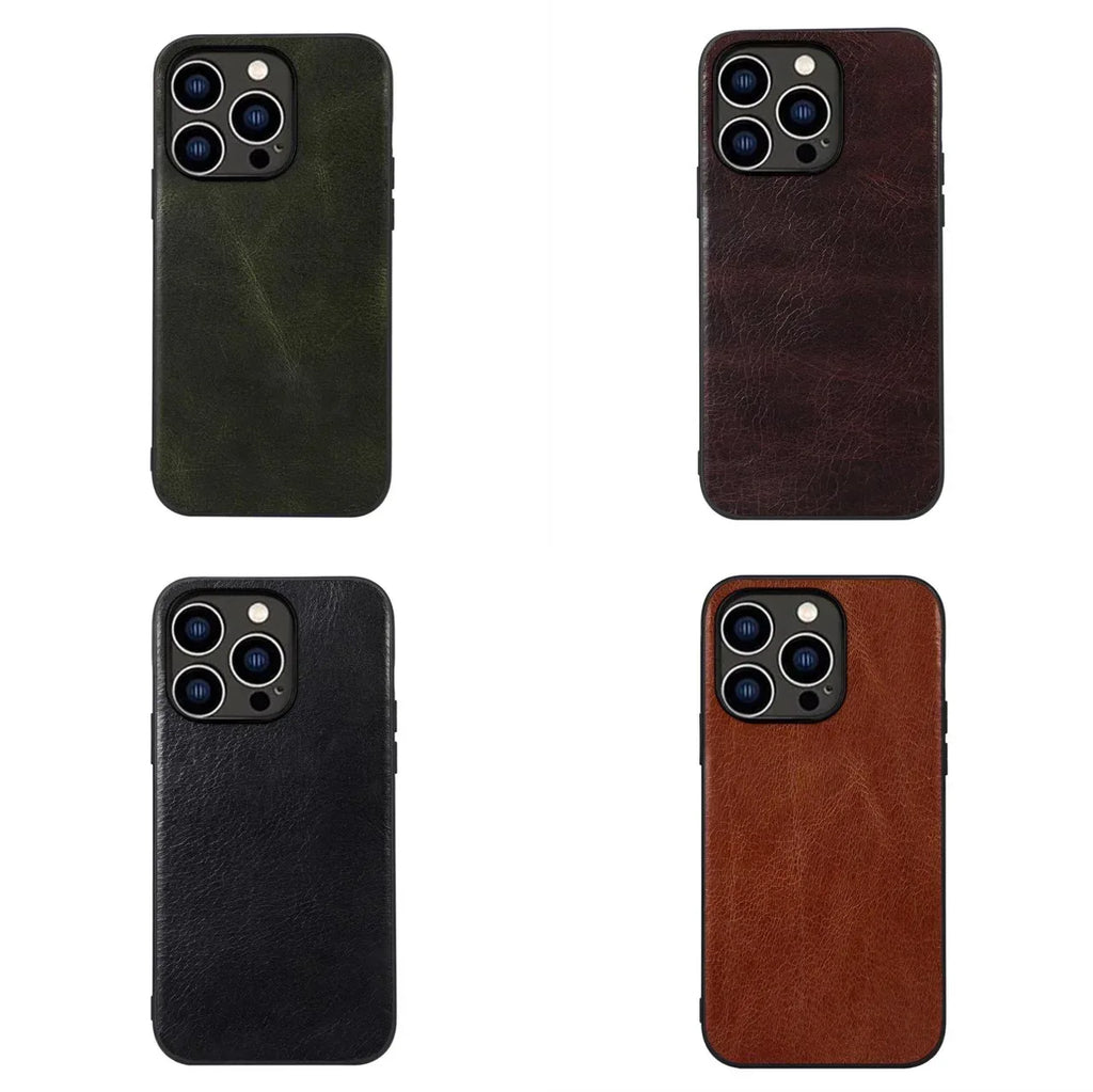Solid Color Matte Leather iPhone Case - Viexta