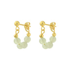 Retro Green Beads String Stud Earrings - Viexta