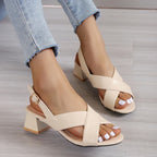 Chunky Ankle-strap Heels - Viexta