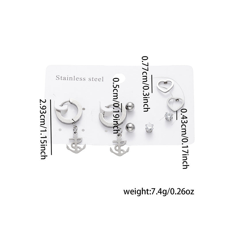 Titanium Steel Earrings Set