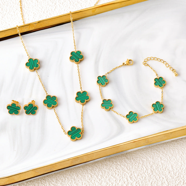 Five-leaf Flower Necklace Set