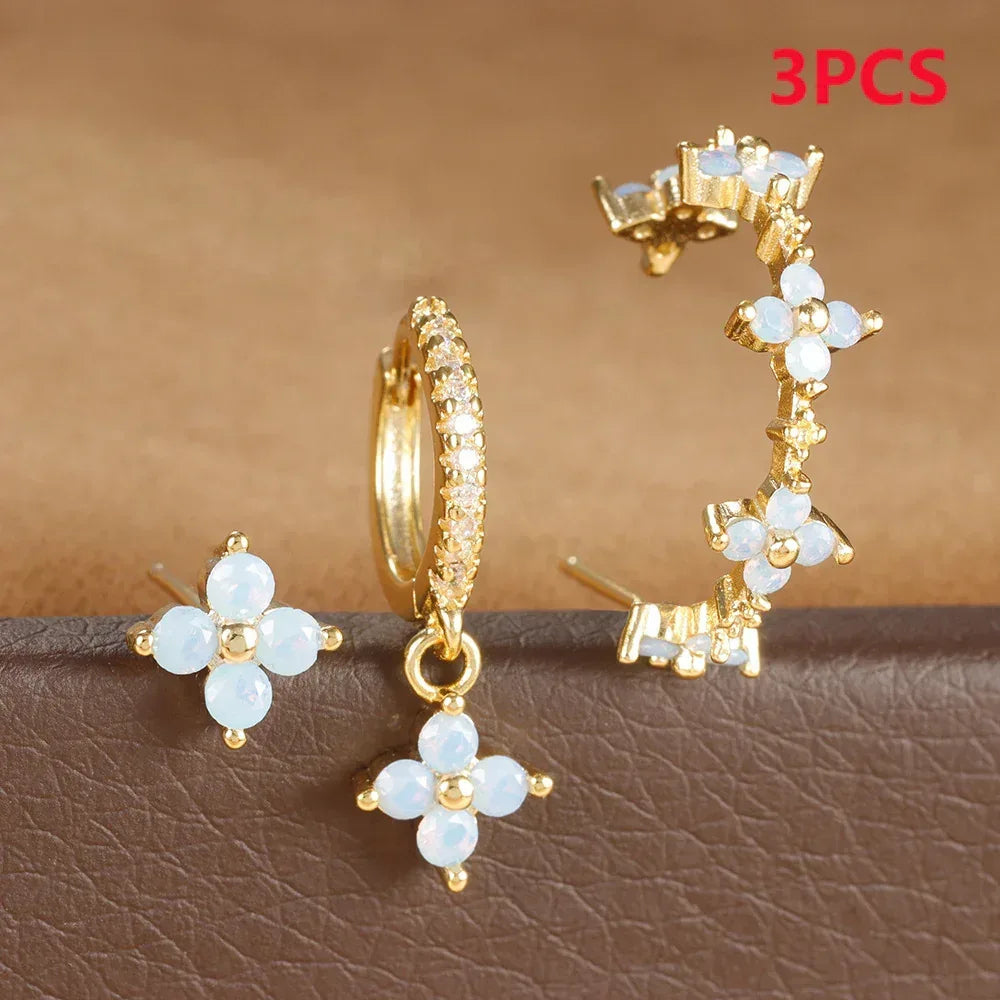 18k Blue Zircon Stud Earrings - Viexta