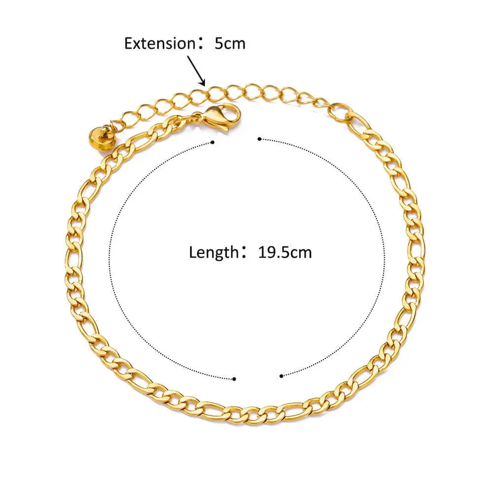 Figaro Blade 18K Stainless Steel Anklet - Viexta