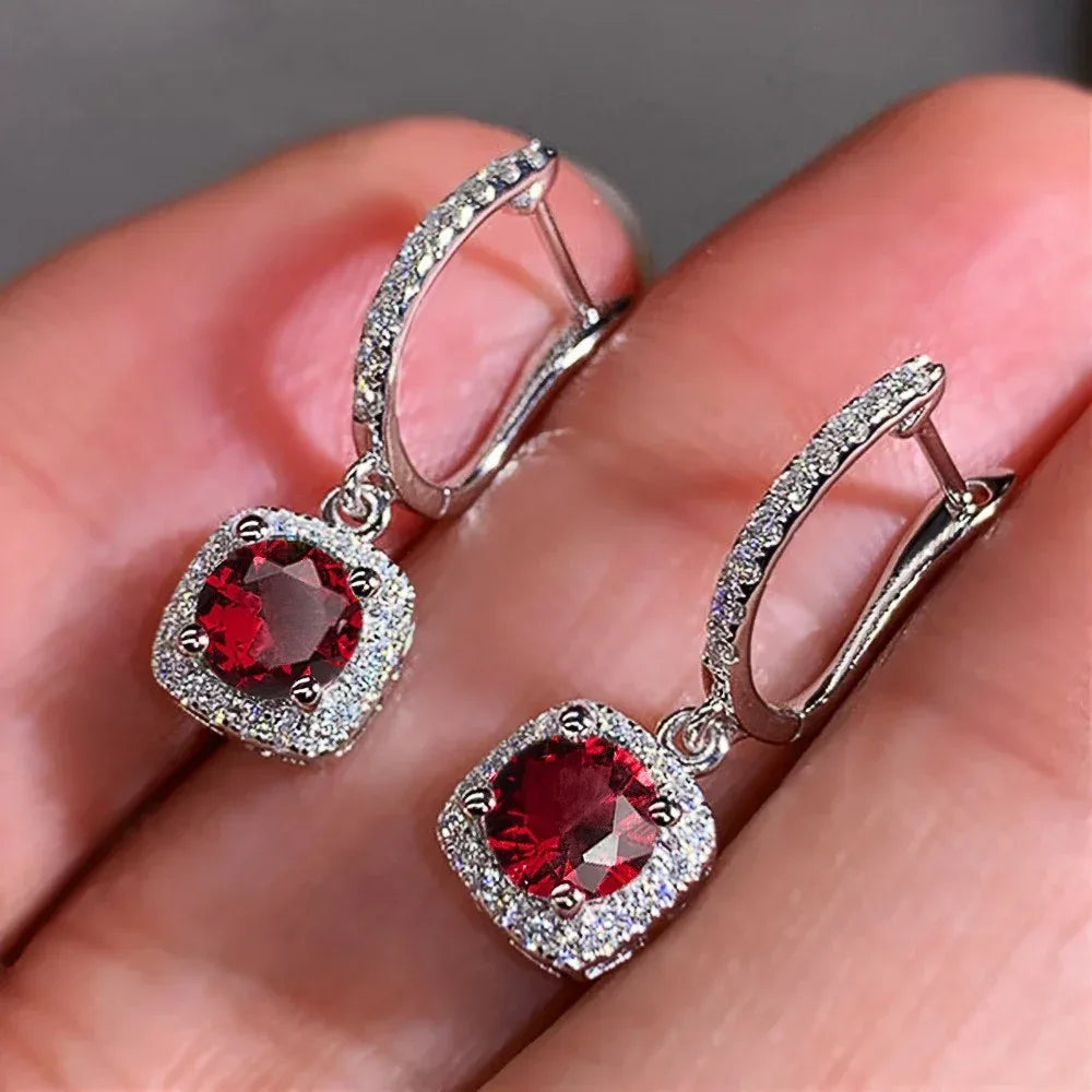 Square Round Diamond Earrings - Viexta