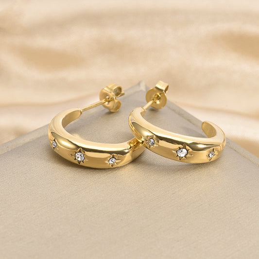 Light Luxury C- Shaped Stainless Steel Hoops