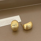 Brushed Metal Stud Earrings