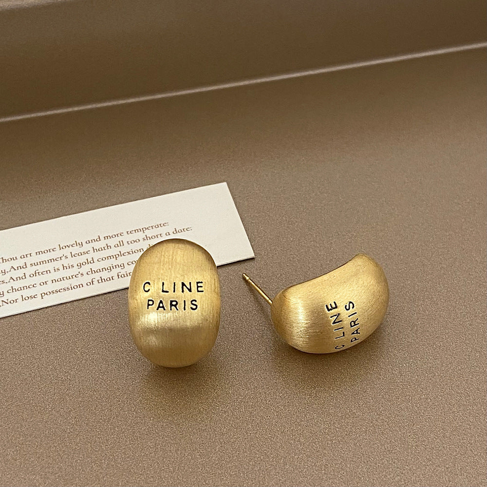 Brushed Metal Stud Earrings