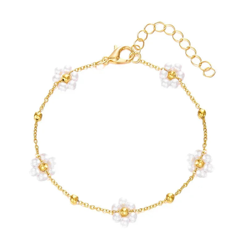 Women's Korean-style Fresh Flower Pearl Bracelet - Viexta