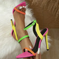Block Pointed Peep Heels - Viexta
