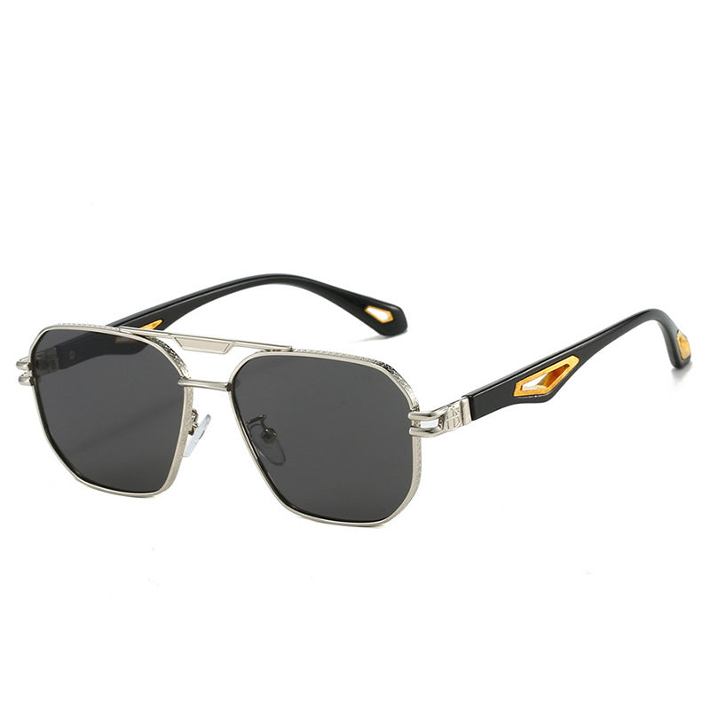 Double Beam Box Hollow Sunglasses