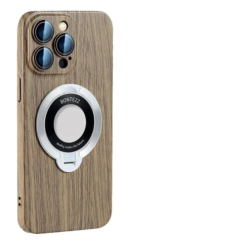 The Pattern Of Walnut Magnetic Bracket iPhone case - Viexta