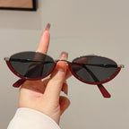 Triangle Cat's Eye Metal Small Frame Sunglasses
