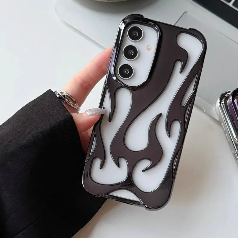 Hollow Flame Pattern Samsung Heat Dissipation Protective Cover - Viexta