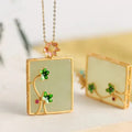 Hotian Jade Pendant Sterling Silver Classical Necklace - Viexta