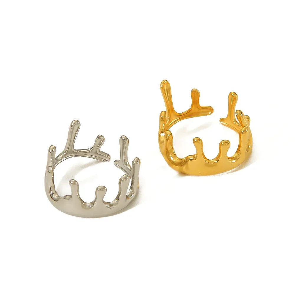 Lava Crown Titanium Steel Ring - Viexta
