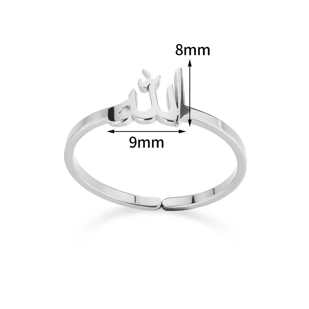 Arabic Stainless Steel Gold Plated Vintage Ring - Viexta