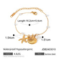 Stainless Steel Pearl Starfish Bracelet - Viexta