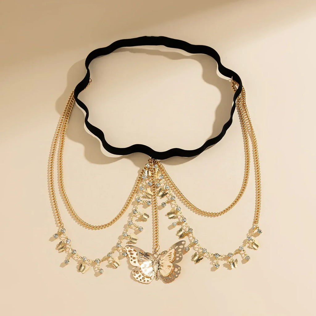 Green Painted Butterfly Leg Chain - Viexta