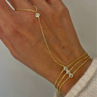 Zircon Layered Finger Chain