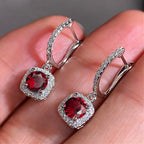 Square Round Diamond Earrings