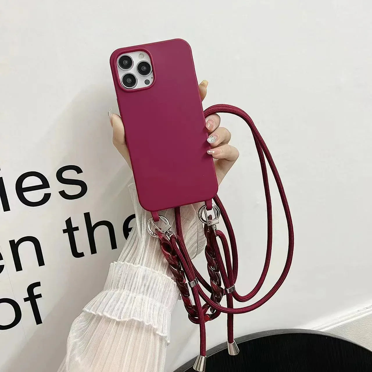 Candy Color Chain Lanyard Soft Lanyard iPhone Case - Viexta