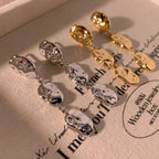 Stainless Steel Irregular Pendants Earrings