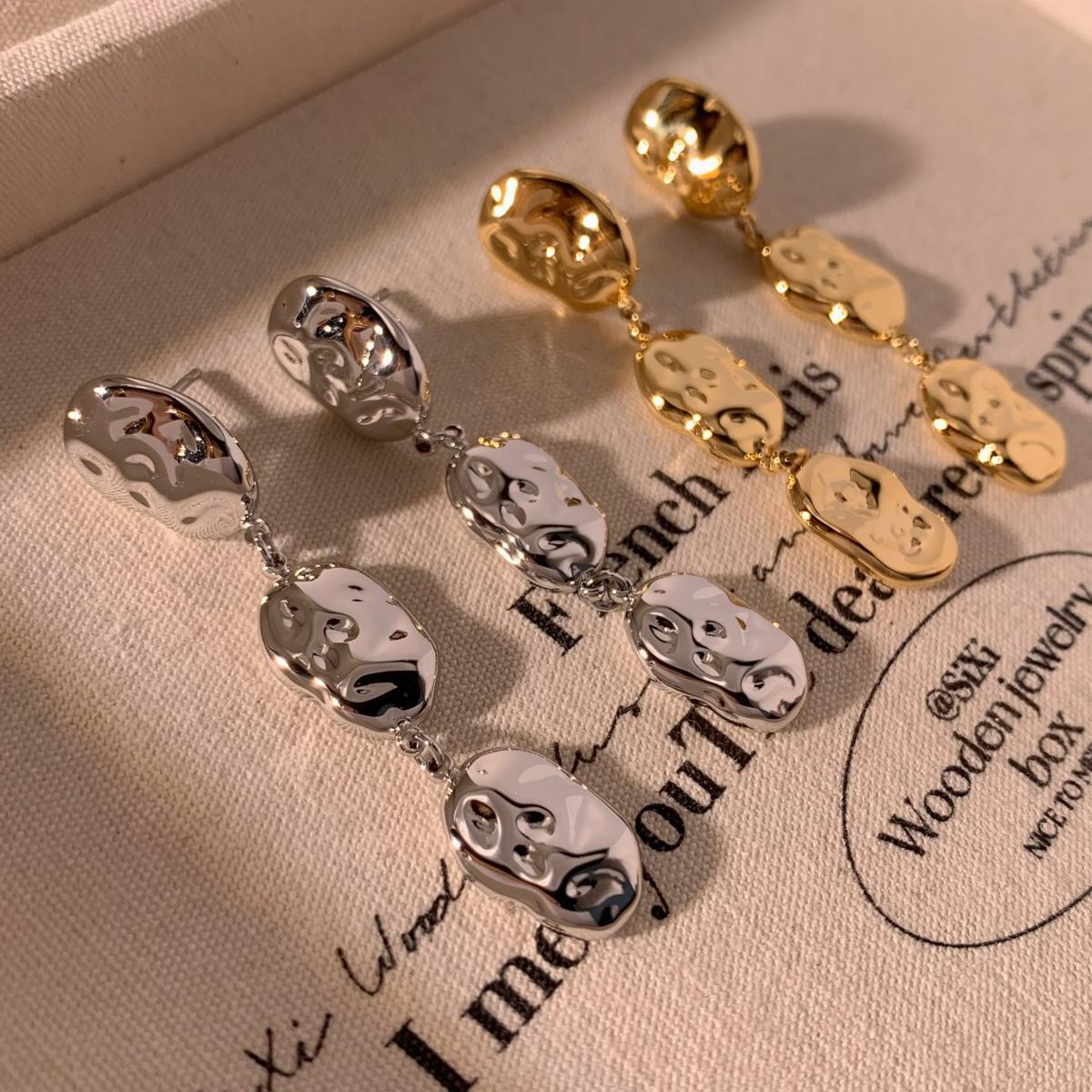 Stainless Steel Irregular Pendants Earrings