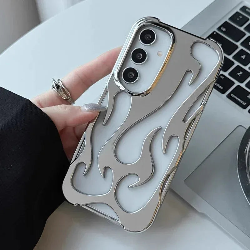 Hollow Flame Pattern Samsung Heat Dissipation Protective Cover - Viexta