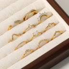 Inlaid Zircon 18K Gold-plated Stainless Steel Diamond Ring - Viexta
