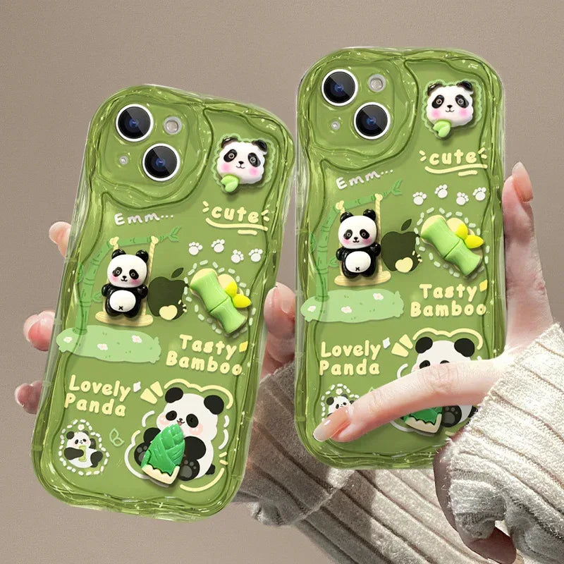 Drop-resistant Cute Panda Doll Pendant iPhone case - Viexta