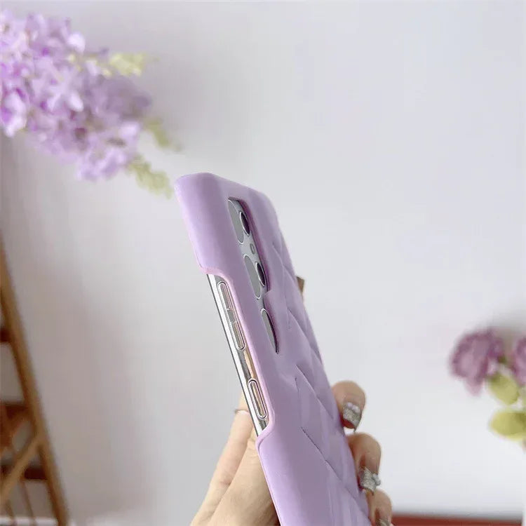 Diamond Plaid Samsung S Series Leather Phone Case - Viexta