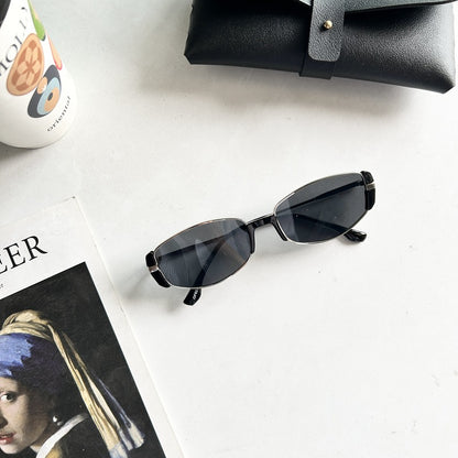 Metal Oval Cats' Eye Sunglasses