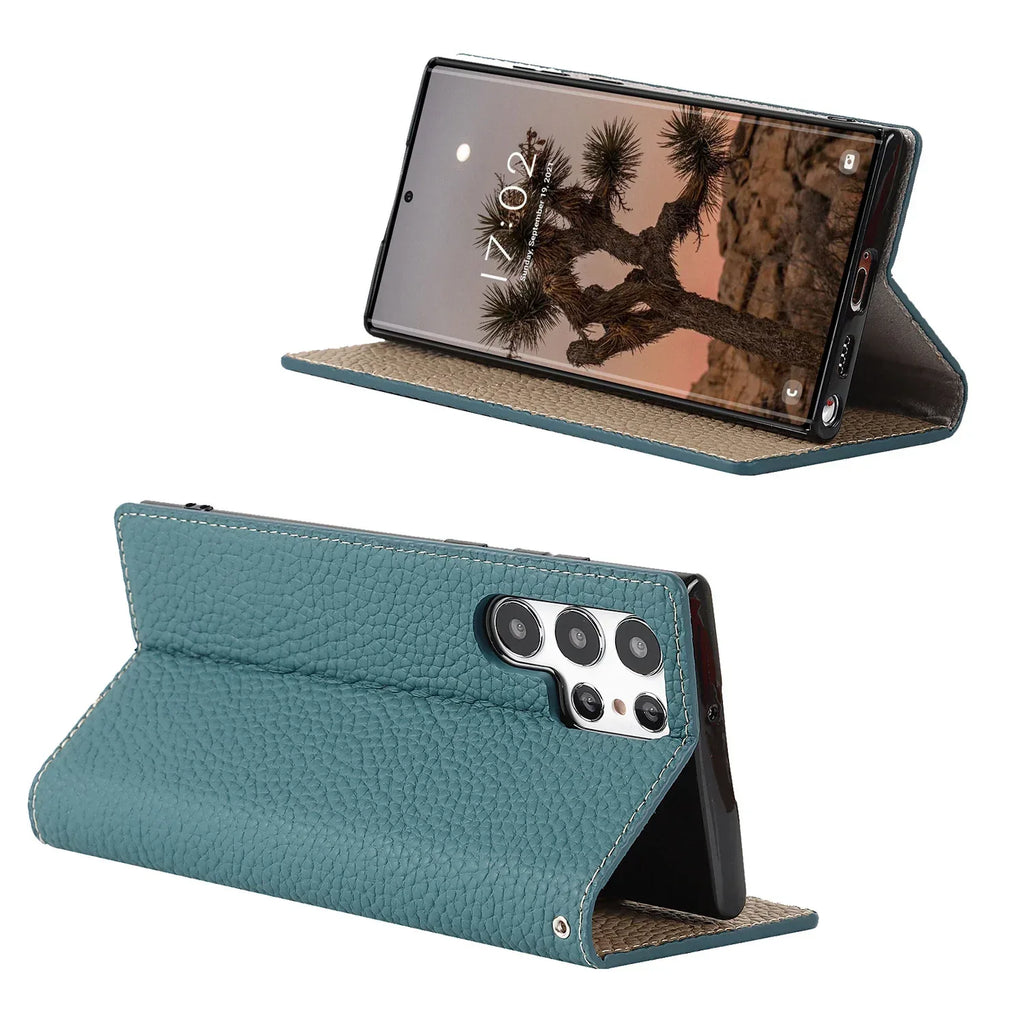 Litchi Leather Samsung Phone Case - Viexta