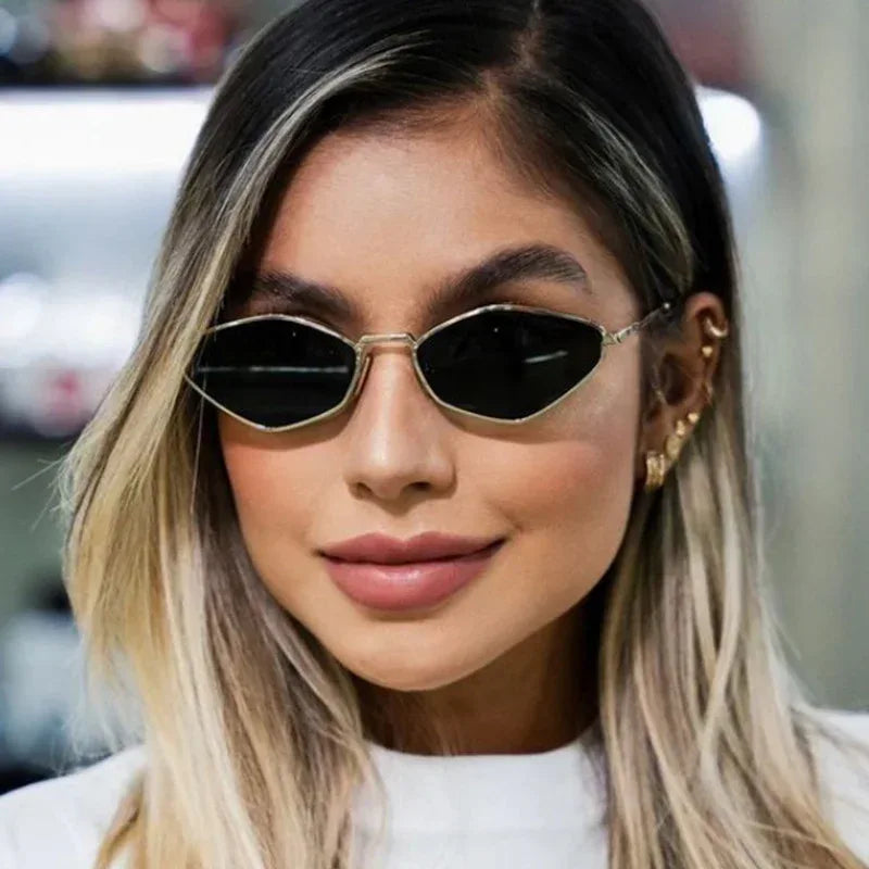 Cat Eye Metal Sunglasses - Viexta