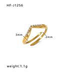 Inlaid Zircon 18K Gold-plated Stainless Steel Diamond Ring - Viexta