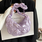Shiny Silver Color Cloud Bag - Viexta